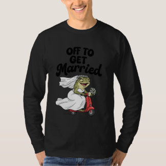 Bride to Be Bridal Shower Frog On Scooter Off to G T-Shirt