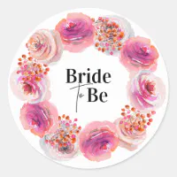 Bride To Be Classic Round Sticker, Zazzle