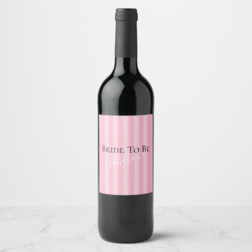 BRIDE To Be  Bridesmaids Lingerie Shower Party Wine Label