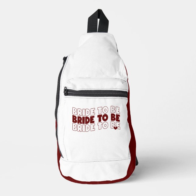 Bride-to-be Compact Burgundy White Sling Bag (Front)