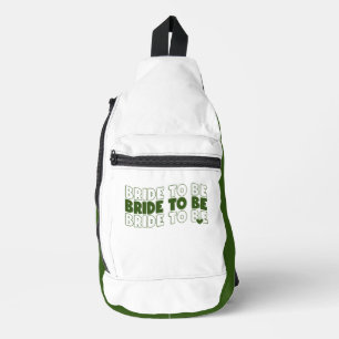 Bride-to-be Compact Hunter Green White Sling Bag