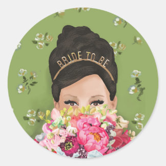Bride-To-Be envelope sealer Classic Round Sticker