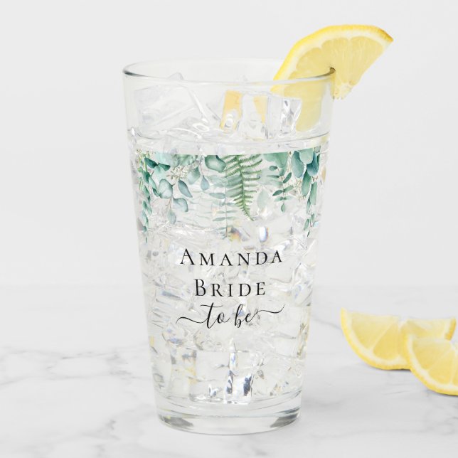 Bride to be eucalyptus greenery ferns woodland glass (Back Ice)