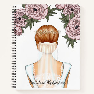 Bride to Be - Future Mrs. Notebook(Red Hair Bride) Notebook