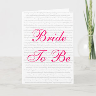 Bride To Be - Gift Card