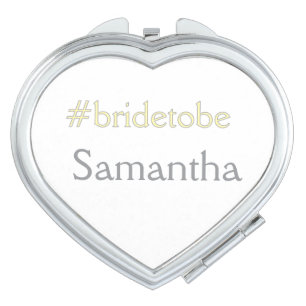 bride to be hashtag bachelorette party bridal show compact mirror