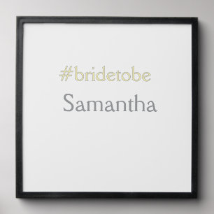 bride to be hashtag bachelorette party bridal show peel and stick photo tile