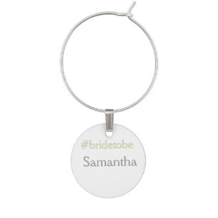 bride to be hashtag bachelorette party bridal show wine charm