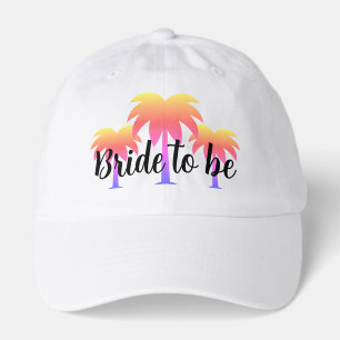Bride to be hat with tropical palm tree design