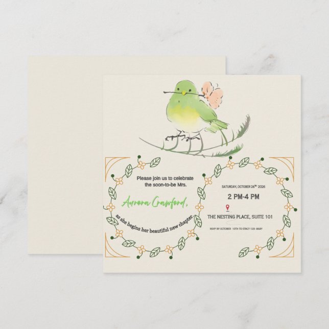 Bride to Be Invitation | Customizable Floral Brida (Front/Back)