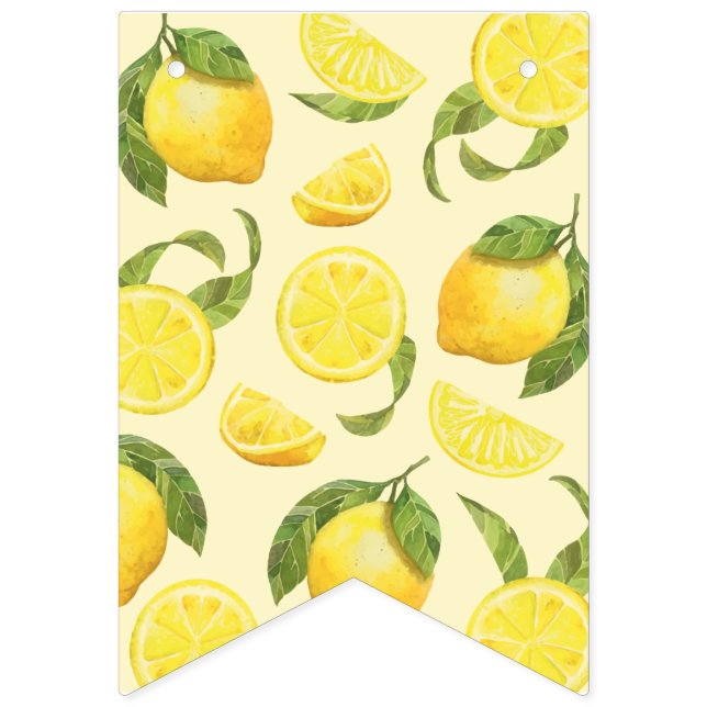 Bride To Be Lemon Bridal Shower Bunting Banner (First Flag)