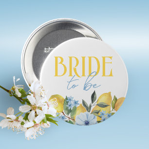 Bride to Be Lemon Bridal Shower Button