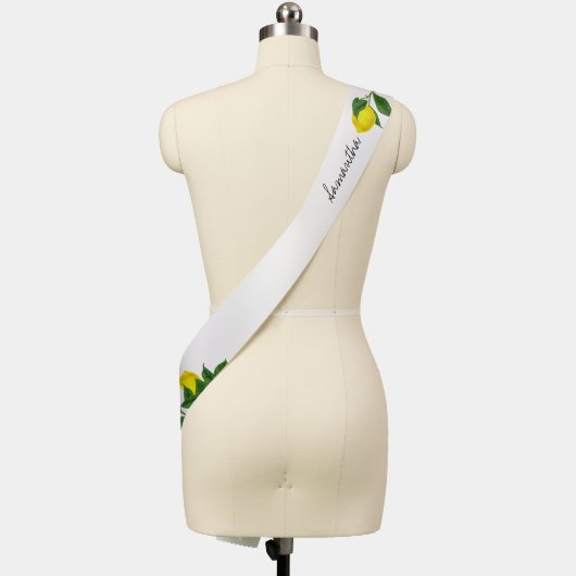 Bride to Be Lemon Custom Bride Sash (Mannequin)