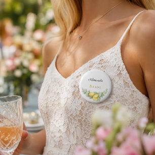 Bride to be lemons name tag button