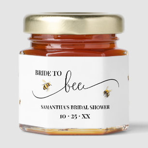 Bride to Be Minimalist Bee Honey Shower Theme Honey Jar Favors