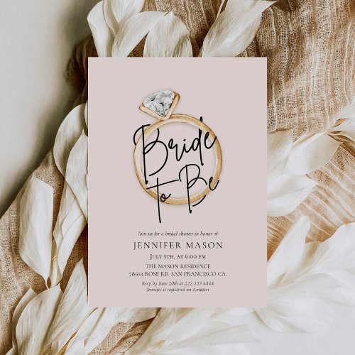 Bride To Be Modern Bridal Shower Invitation