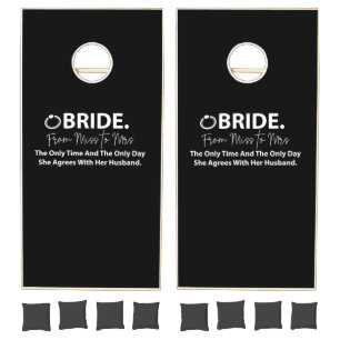 Bride To Be Modern Typography Bachelorette Party Cornhole Set