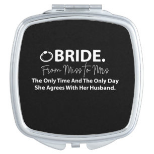 Bride To Be Modern Typography Bride Compact Mirror