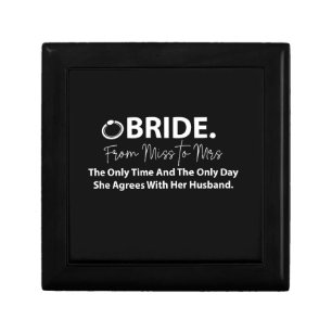 Bride To Be Modern Typography Bride Gift Box
