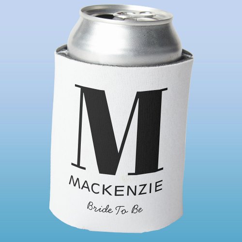 Bride to Be Monogram Name Can Cooler