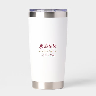 Bride to be name date golden maron bridal shower insulated tumbler