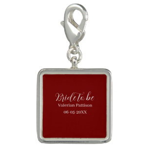 Bride to be name date mauve white bridal shower we charm