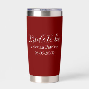 Bride to be name date mauve white bridal shower we insulated tumbler