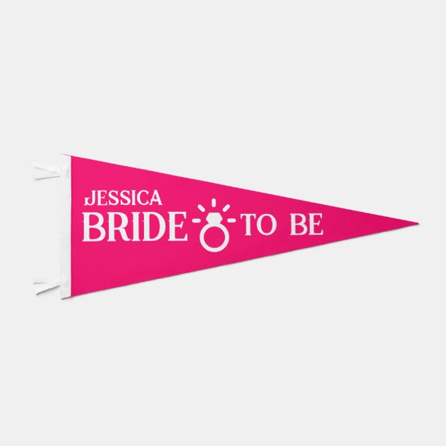 Bride To Be | Personalized Bridal Shower Pennant Flag (Front)