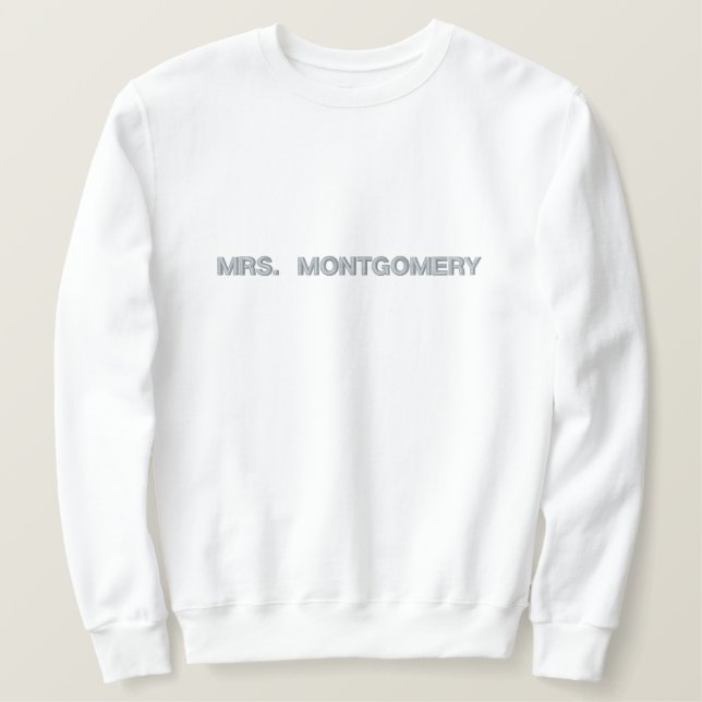 Bride-To-Be Personalized Name Lilac Typography  Embroidered Sweatshirt (Design Front)