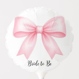 Bride to Be Pink Bow Coquette Bachelorette Party Balloon