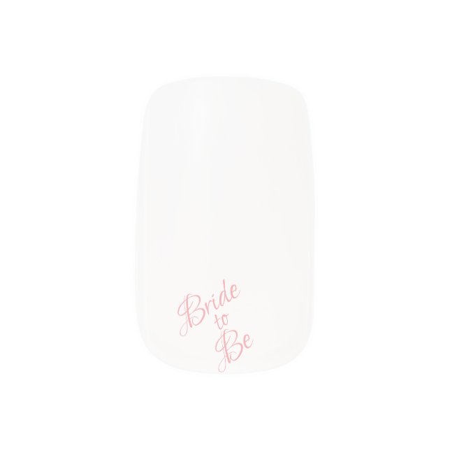 Bride to Be Pink Floral Wedding Minx Nail Art (Left Thumb)