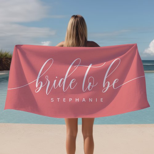 Bride To Be Pink Hen Party Personalized  Beach Towel