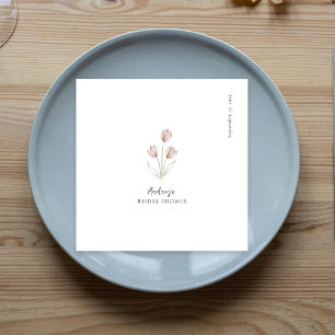 "Bride to Be" Pink & White Watercolor Tulip Napkins