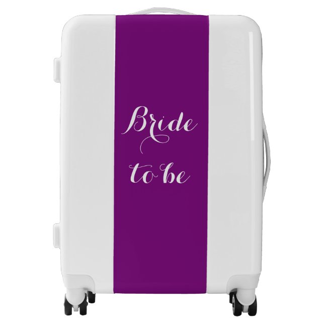 Bride To Be Purple White Wedding Bridal Party Luggage (Front)