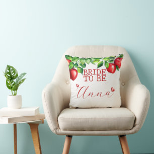 Bride to Be Red Throw Pillow