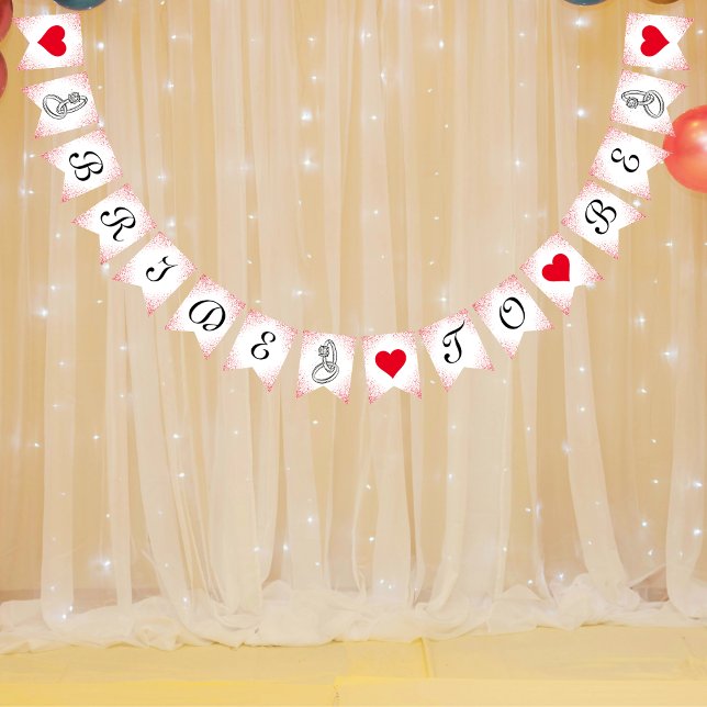 Bride To Be Rose Gold Glitter Bridal Shower  Bunting Flags (Bridal Shower Rose Gold Glitter Bunting Flag)