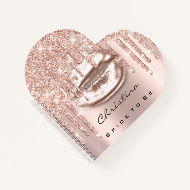 Bride To Be Sweet 16th Drips Princess Makeup Lips Notebook (Front)