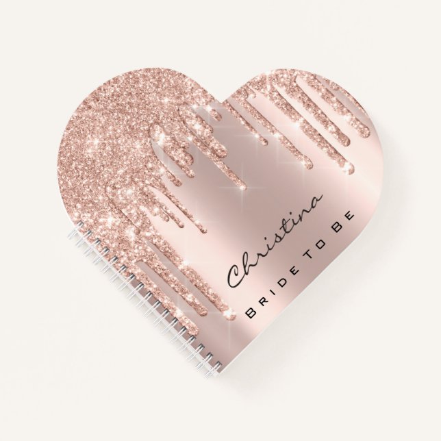 Bride To Be Sweet 16th Drips Princess Makeup Rose Notebook (Front)