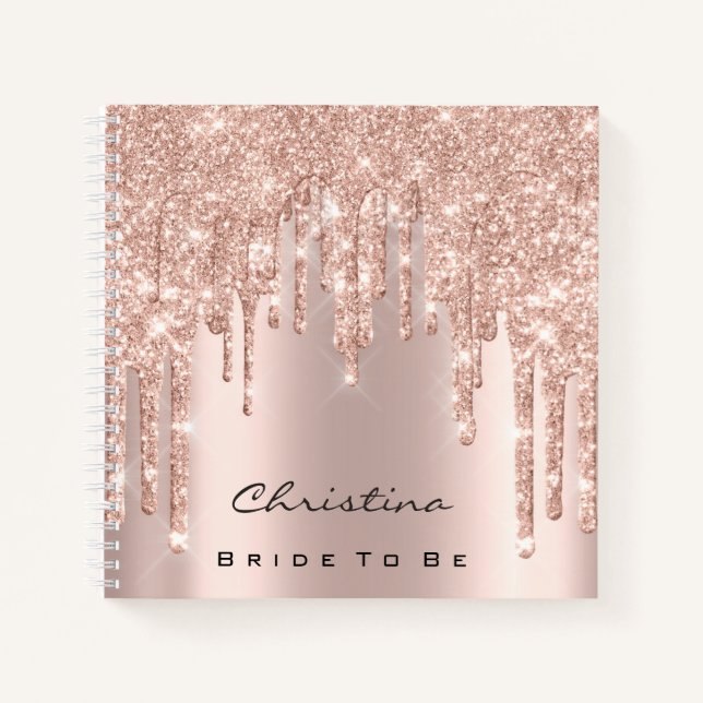 Bride To Be Sweet 16th Spark Princess Makeup Rose Notebook (Front)