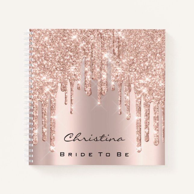 Bride To Be Sweet 16th Spark Princess Makeup Rose Notebook (Front)