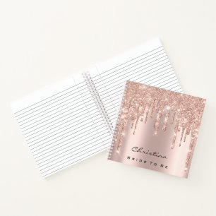 Bride To Be Sweet 16th Spark Princess Makeup Rose Notebook