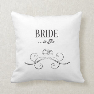 Bride to Be Swirls Design Throw Pillow