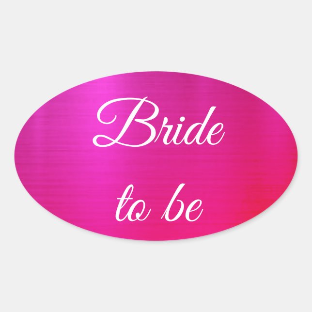 Bride to be Two-Toned Color Oval Sticker (Front)