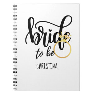 Bride to Be Wedding Bachelorette Bridal Shower Notebook