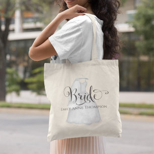 Bride to Be Wedding Dress Custom Tote Bag