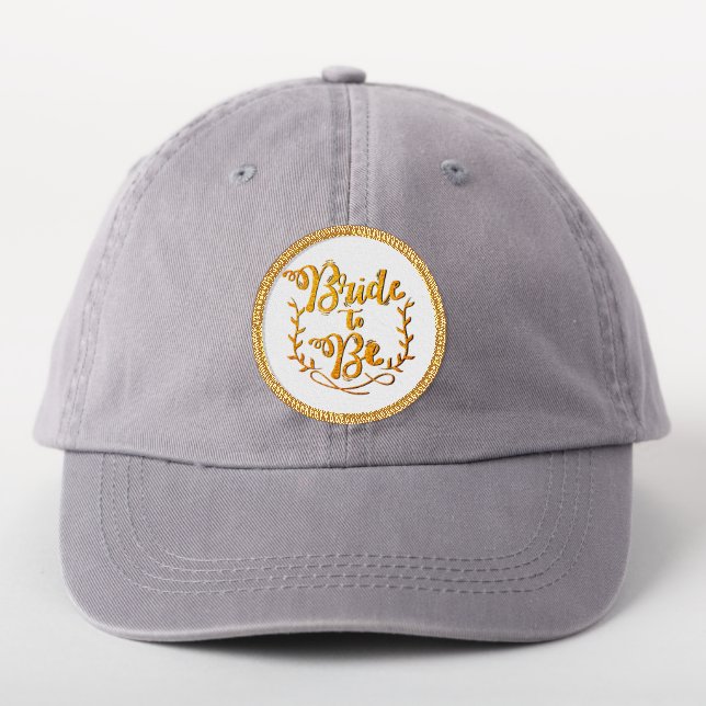 Bride To Be Wedding Party Gold Glitter  Patch (On Headwear)