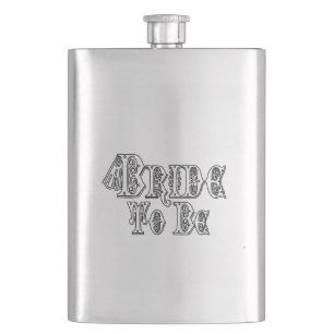 Bride To Be With Veil, Fancy White - Black Outline Hip Flask