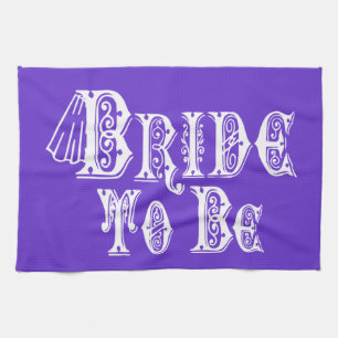 Bride To Be With Veil, Fancy White Type Towel