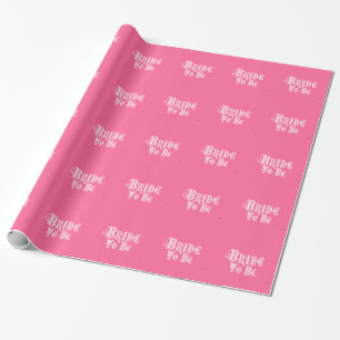 Bride To Be With Veil, Fancy White Type Wrapping Paper