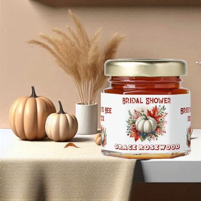 Bride to Bee Autumn Pumpkin Bridal Shower Country  Honey Jar Favors (Bride to Bee Autumn Pumpkin Bridal Shower Country Honey Jar Favors)